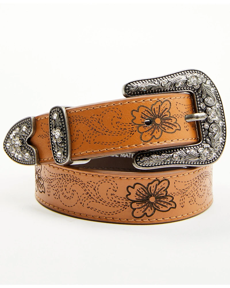 Shyanne Girls' Maple Floral Bling Belt