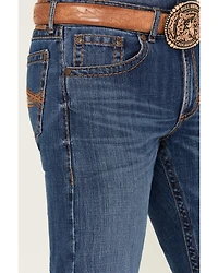 Rock 47 by Wrangler Men's Breaunvieh Light Wash Slim Bootcut Stretch Denim Jeans