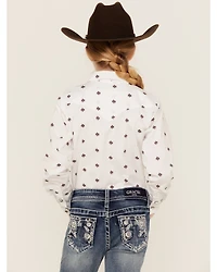 Ariat Girls' R.E.A.L Thunderbird Print Long Sleeve Stretch Snap Western Shirt