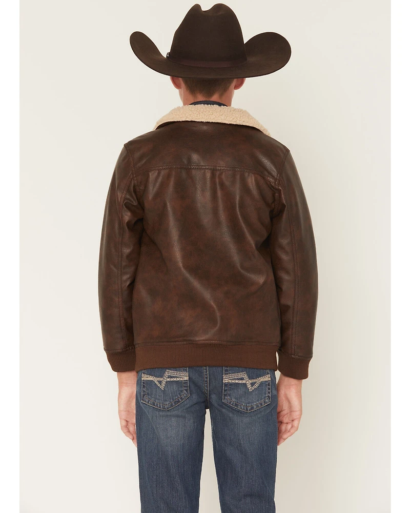 Urban Republic Boys' Faux Leather Aviator Jacket
