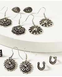 Shyanne Women's Luna Bella Silver Concho Earring Set - 6 Piece