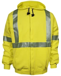 National Safety Apparel Men's FR Vizable Hi-Vis Zip Front Work Sweatshirt - Big