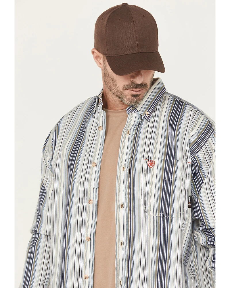 Ariat Men's FR Sunset Striped Print Long Sleeve Button-Down Work Shirt
