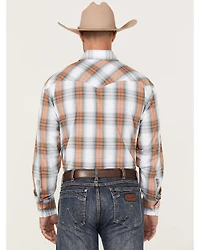 Roper Men's Setting Sun Large Ombre Plaid Long Sleeve Pearl Snap Western Shirt