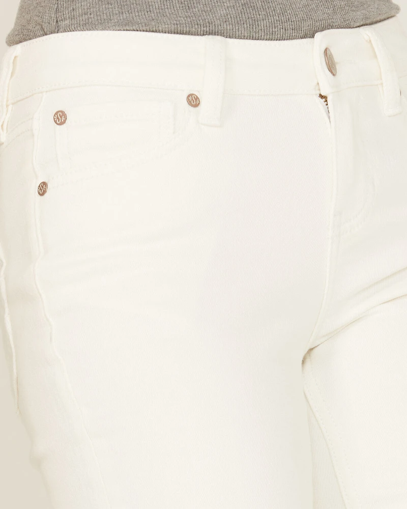 Shyanne Women's Mr. Flare Mid Rise White Cloud Dancer Jeans