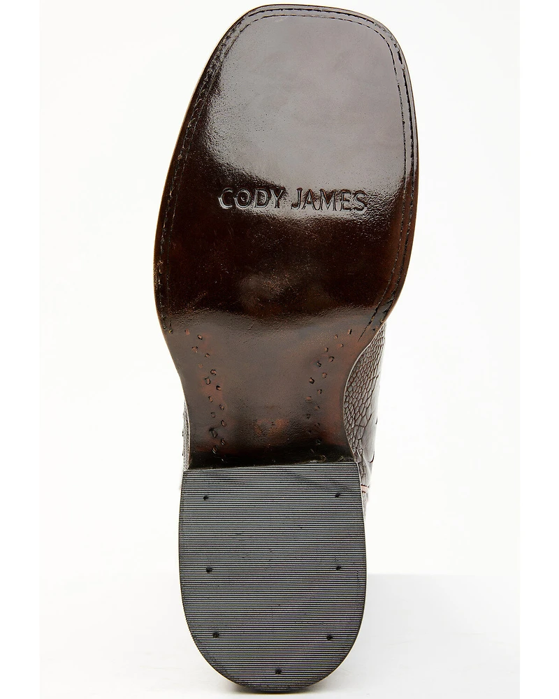 Cody James Men's Antique Cafe Ostrich Leg Exotic Western Boots - Broad Square Toe
