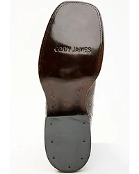 Cody James Men's Antique Cafe Ostrich Leg Exotic Western Boots - Broad Square Toe