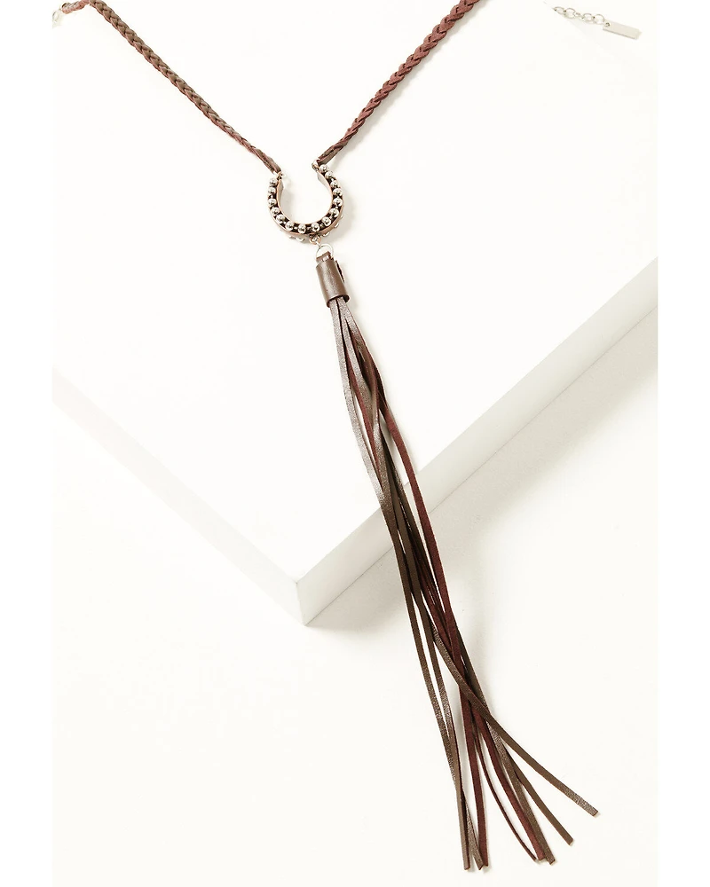 Cowgirl Confetti Women's Breakaway Fringe Horseshoe Necklace