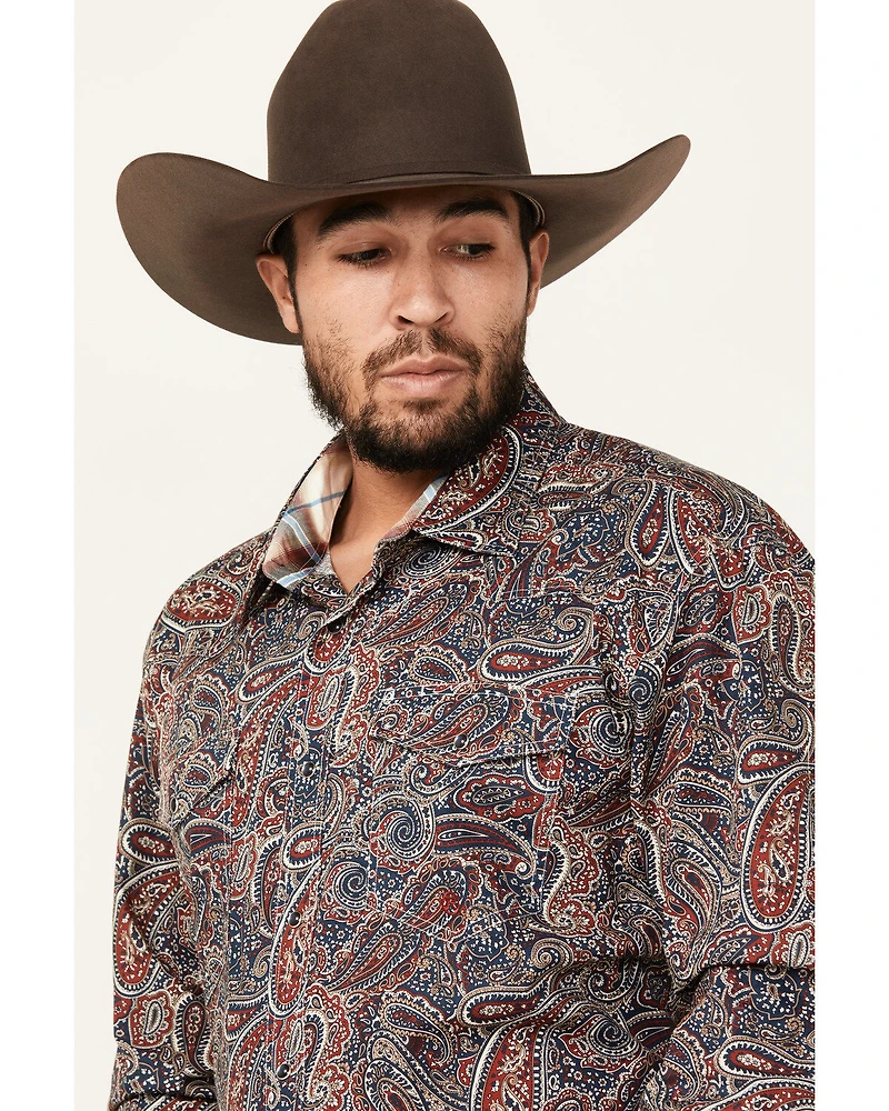 Roper Men's Amarillo Paisley Print Long Sleeve Snap Western Shirt