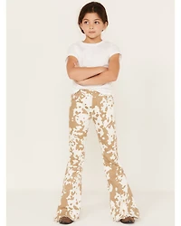 Saint & Hearts Girls' Cowhide Print Pull On Flare Pants