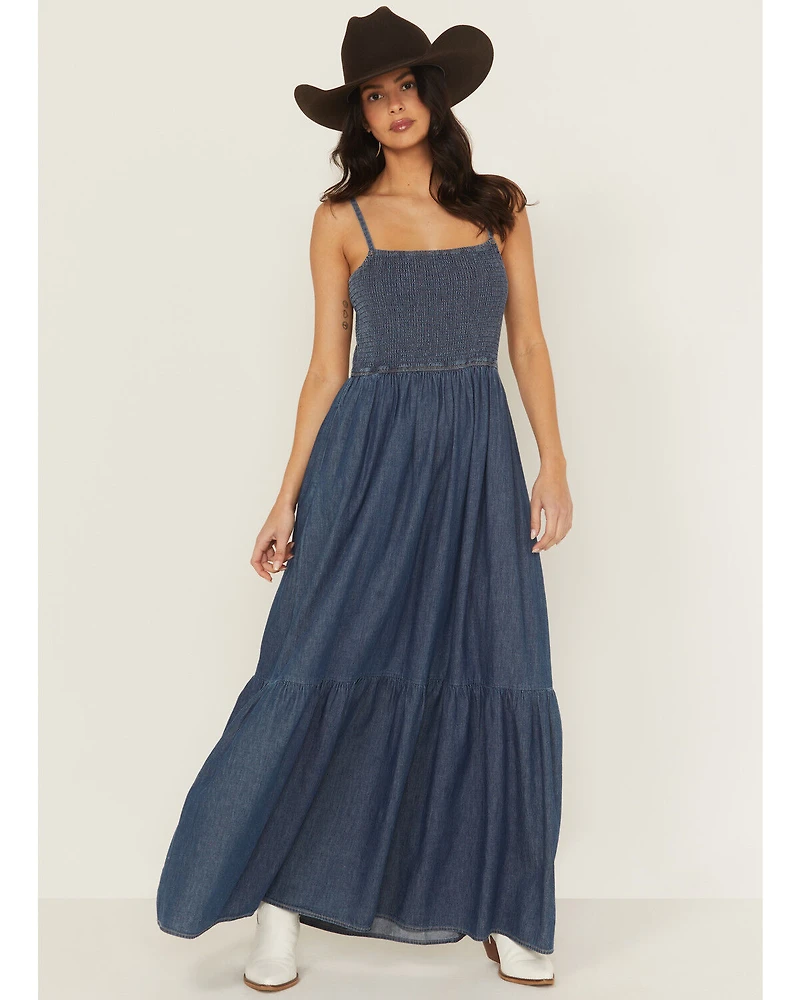 Wrangler Retro Women's Denim Smocked Maxi Dress