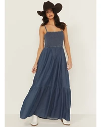 Wrangler Retro Women's Denim Smocked Maxi Dress