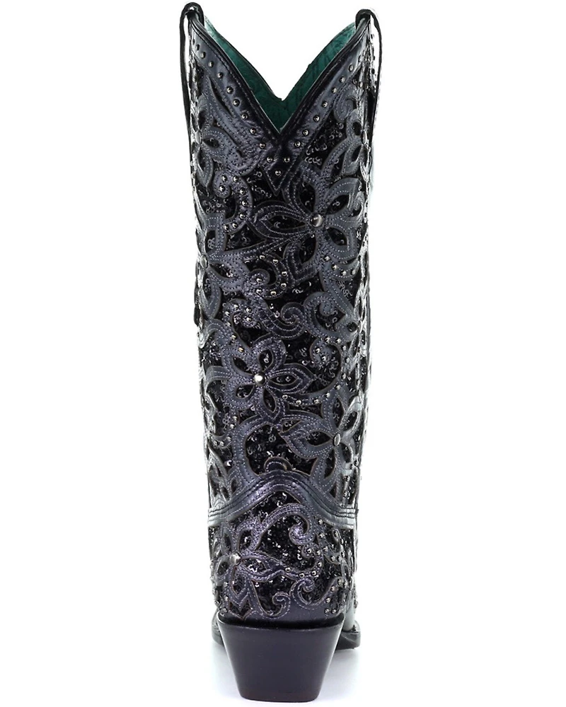 Corral Women's Inlay Embroidery Western Boots - Snip Toe