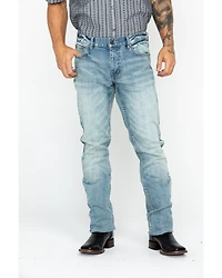 Moonshine Spirit Men's Sutton Wash Decker Slim Straight Stretch Denim Jeans