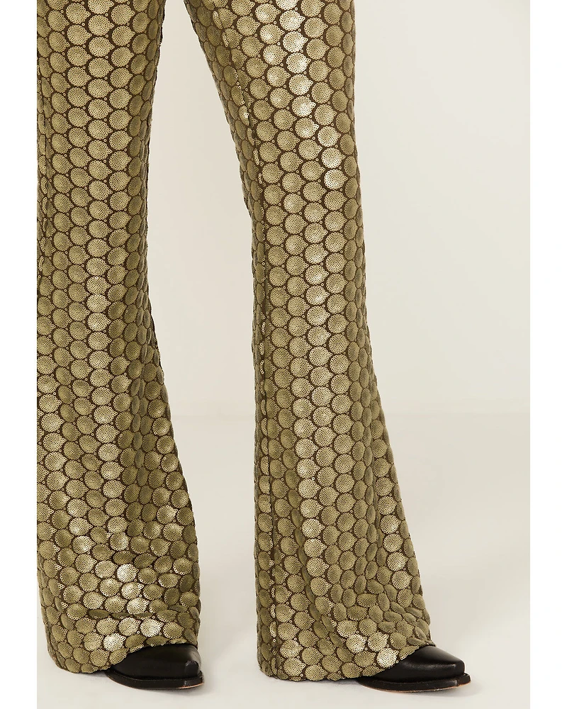 Free People Women's Wilder Days Sequins Flare Pants