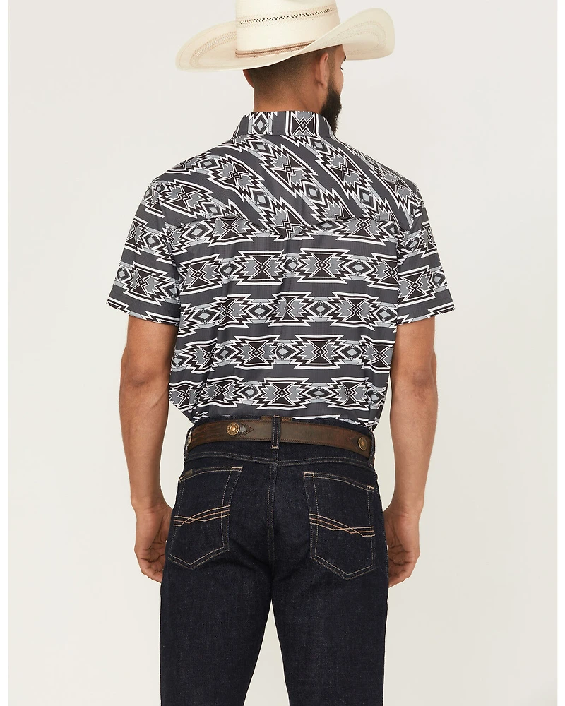 Rock & Roll Denim Men's Boot Barn Exclusive Tek Southwestern Short Sleeve Snap Stretch Western Shirt