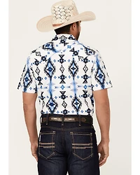 Rock & Roll Denim Men's Southwestern Print Short Sleeve Snap Stretch Western Shirt