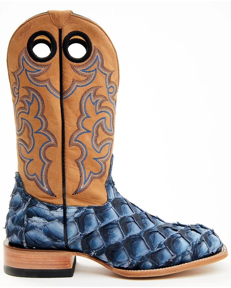 Cody James Men's Exotic Pirarucu Western Boots - Broad Square Toe