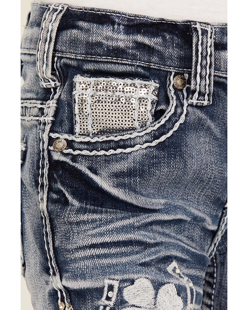 Cowgirl Tuff Girls Double Lucky Mid Rise Bootcut Stretch Denim Jeans