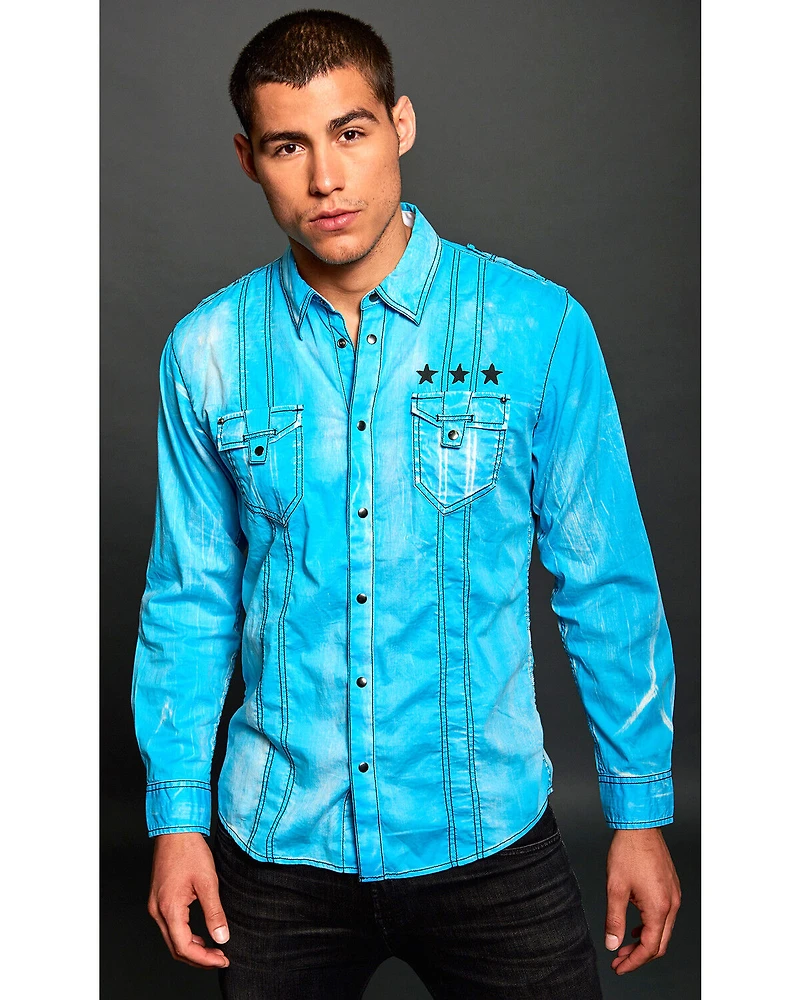 Austin Season Men's Embroidered Long Sleeve Western Shirt