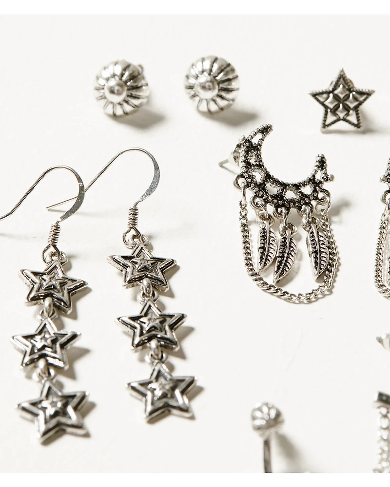 Idyllwind Women's 5-piece Silver Fleetwood Earrings Set