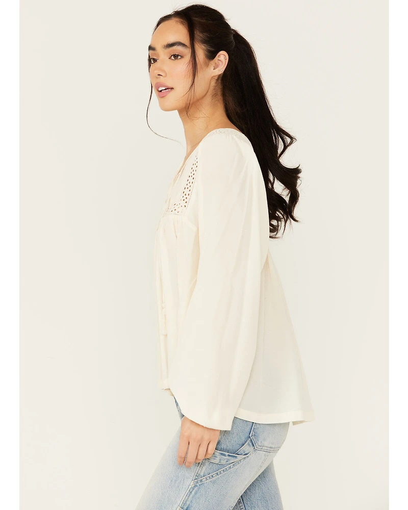 Cleo + Wolf Women's Austin Long Blouson Sleeve Painters Blouse