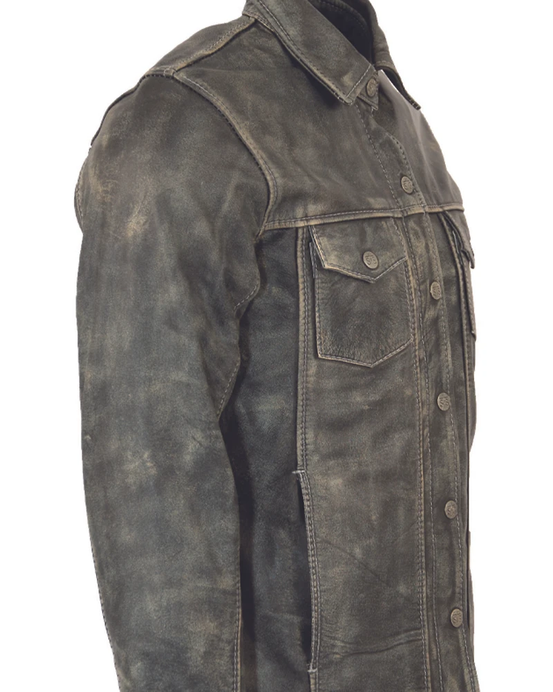 STS Ranchwear Men's Gray The Ranch Hand Leather Jacket