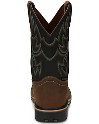 Justin Men's Fireman Black Western Boots - Square Toe