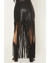 Idyllwind Women's Payson Faux Leather Fringe Midi Skirt