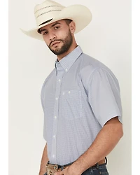 Wrangler Men's Geo Print Short Sleeve Button-Down Stretch Western Shirt