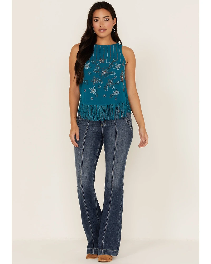 Idyllwind Women's Cameo Beaded Fringe Tank Top