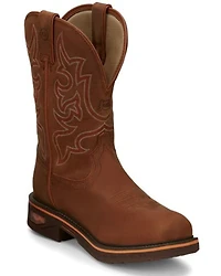 Justin Men's Resistor Russet Waterproof Western Work Boots - Nano Composite Toe