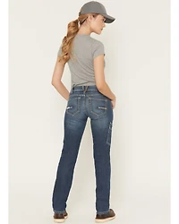 Ariat Women's Rebar Mid Rise Durastretch Nightride Riveter Work Straight Jeans