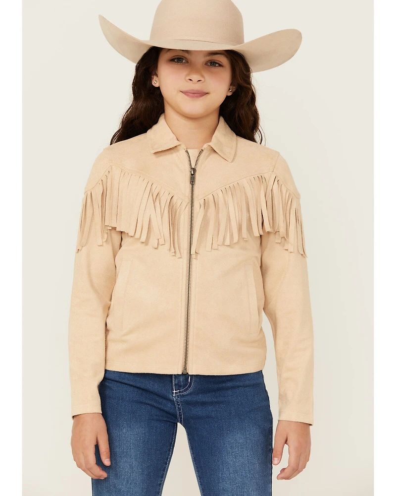 Shyanne Girls' Juniper Faux Suede Fringe Jacket