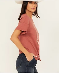 Shyanne Women's Western Spirit Tie Front Short Sleeve Graphic Tee