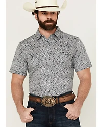 Cody James Men's Graffiti Floral Print Short Sleeve Snap Western Shirt