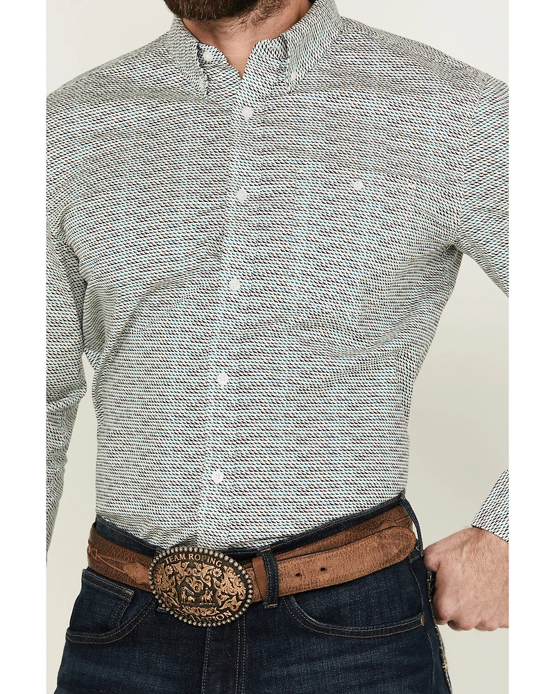 RANK 45® Men's Tunis Printed Long Sleeve Button-Down Performance Stretch Western Shirt