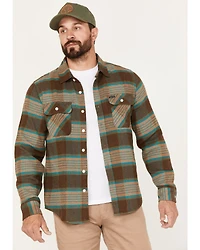 Brixton Men's Bowery Plaid Print Long Sleeve Button-Down Flannel Shirt