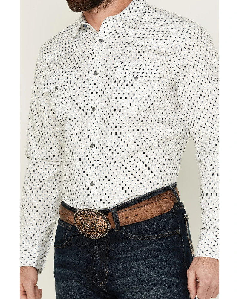 Gibson Men's Polka Geo Print Long Sleeve Snap Western Shirt