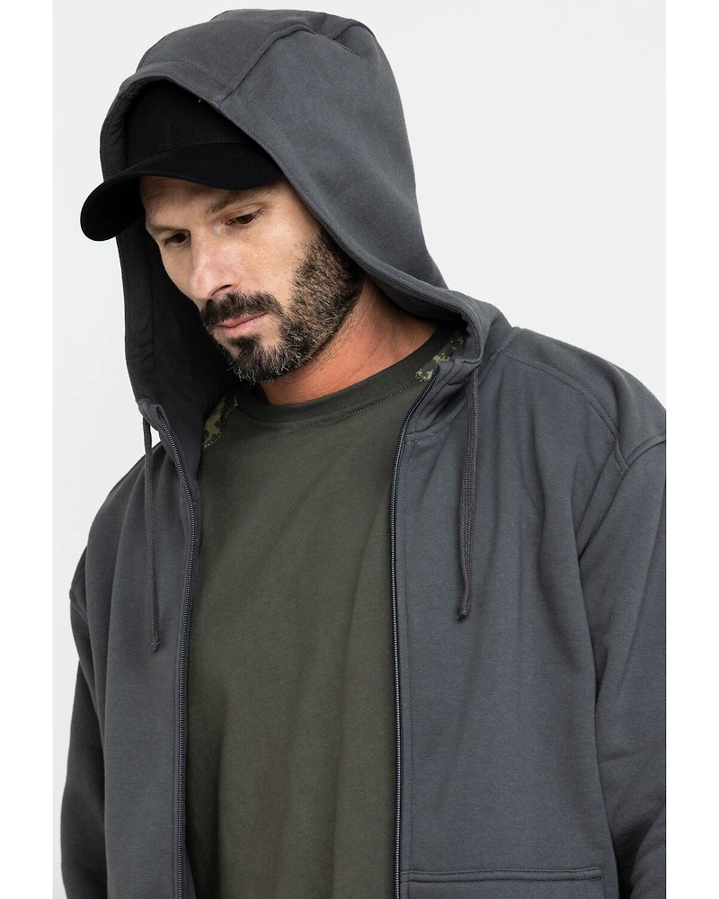 Ariat Men's Gray Rebar All-Weather Full Zip Work Hooded Sweatshirt - Big & Tall