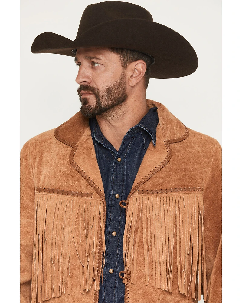 Scully Men's Suede Whip Stitch Fringe Jacket