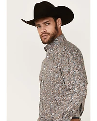 Rough Stock by Panhandle Men's Paisley Print Long Sleeve Button-Down Stretch Western Shirt