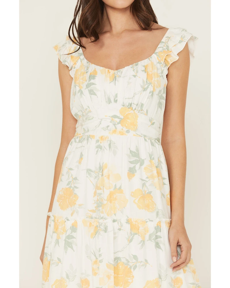 Ash & Violet Women's Floral Print Sleeveless Midi Dress