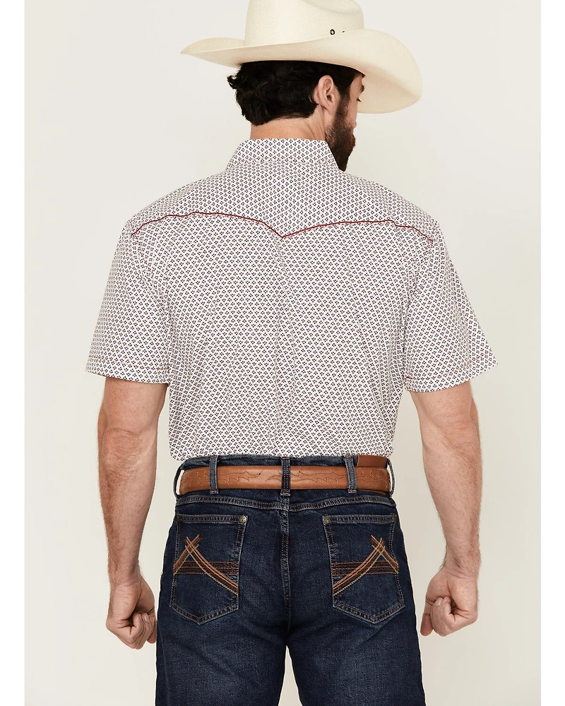 Cowboy Hardware Men's Fleur Printed Short Sleeve Pearl Snap Western Shirt