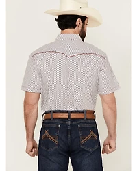 Cowboy Hardware Men's Fleur Printed Short Sleeve Pearl Snap Western Shirt