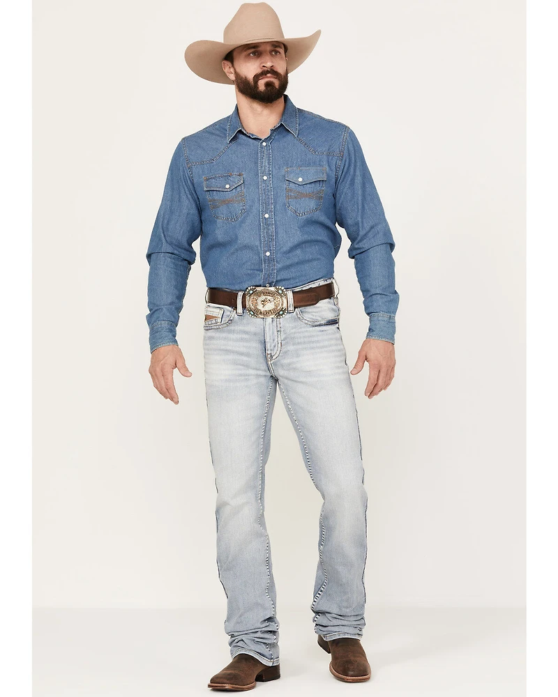 RANK 45® Men's Ringo Light Wash Stackable Straight Performance Stretch Denim Jeans