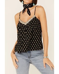 Patrons of Peace Women's Dot Print Neck Trim Cami
