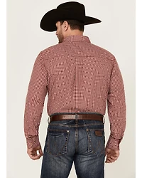 Wrangler Riata Men's Assorted Plaid Print Long Sleeve Button-Down Western Shirt