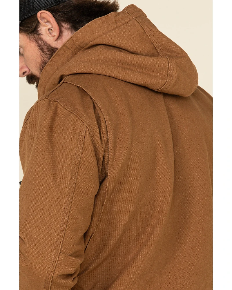 Carhartt Men's Washed Duck Sherpa Lined Hooded Work Jacket - Big & Tall