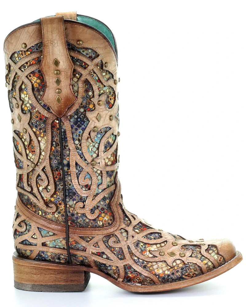 Corral Women's Inlay Western Boots - Square Toe